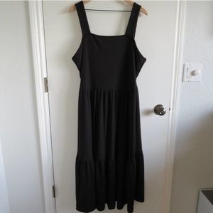 Free Assembly Square Neck Tiered Ribbed Midi Dress